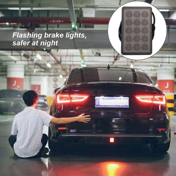 Car Rear Diffuser Spoiler Lip Red LED Light With Grey Box Rear Bumper Lip Lamp For All Car