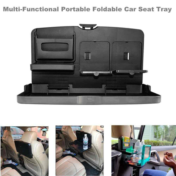 Car Seat Foldable Table Tray Backseat Food /Meal Organizer Foldable Self Hanging Dining Table