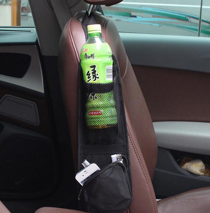 Black Car Seat Side Storage Organizer Interior Multi-Use Bag