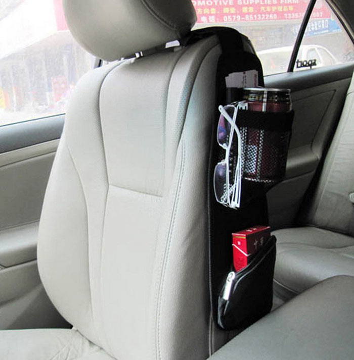 Black Car Seat Side Storage Organizer Interior Multi-Use Bag