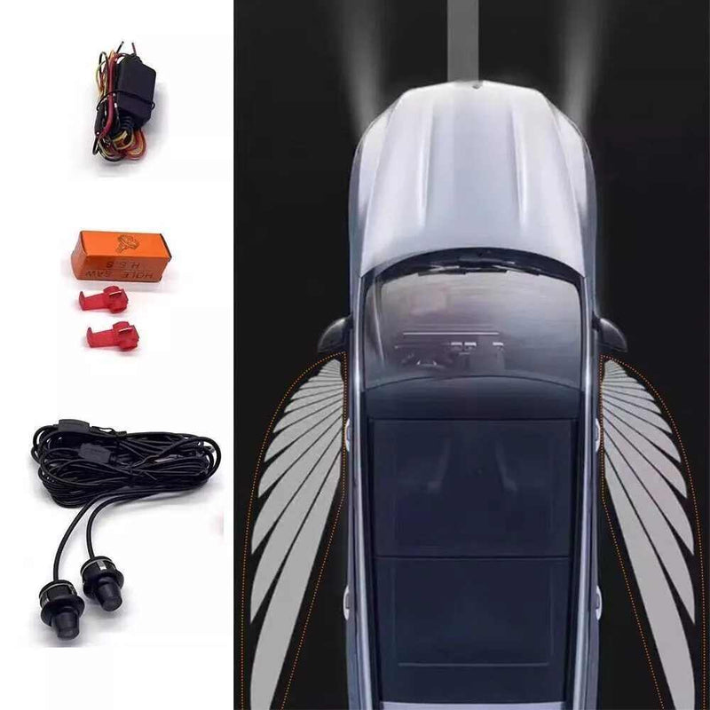 Car Side LED Angel Wing Light Door Welcome Lamp Shadow Projector Light White New
