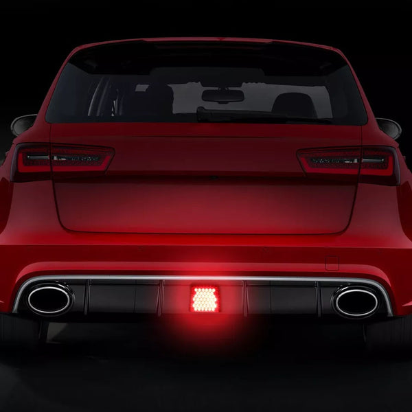 Car Universal 80mm x 70mm Rear Bumper / Hitch Reveiver Red LED Extra Tail Brake Light