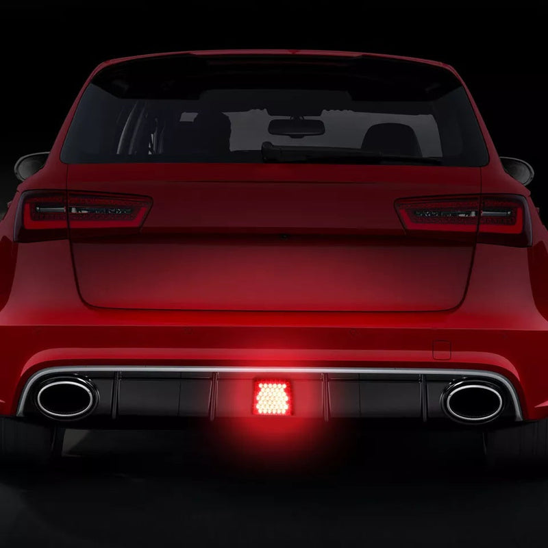Car Universal 80mm x 70mm Rear Bumper / Hitch Reveiver Red LED Extra Tail Brake Light