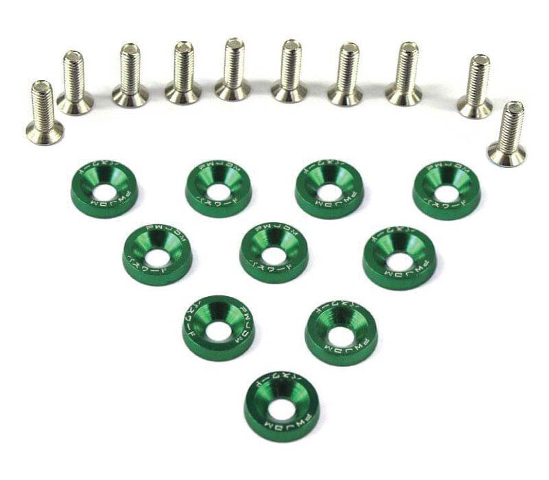 Car Universal Screw Washer Car Fender M6 Bolt Screw+Bumper Washer JDM 10pcs