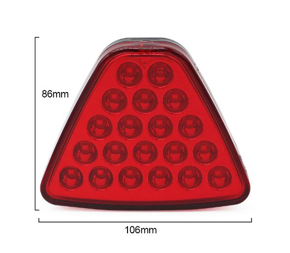 Car Warning Light LED Flash Strobe Lamps Motorcycle Tail Light Auto Brake Light Red Car-styling Triangle Reversing Lamp 20 LED
