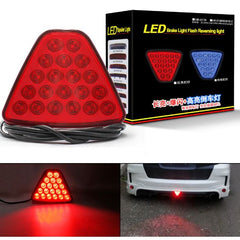 Car Warning Light LED Flash Strobe Lamps Motorcycle Tail Light Auto Brake Light Red Car-styling Triangle Reversing Lamp 20 LED