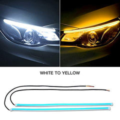 Car White Amber Stick-on Above Headlamp Flow LED Sequential Daytime Running Lights