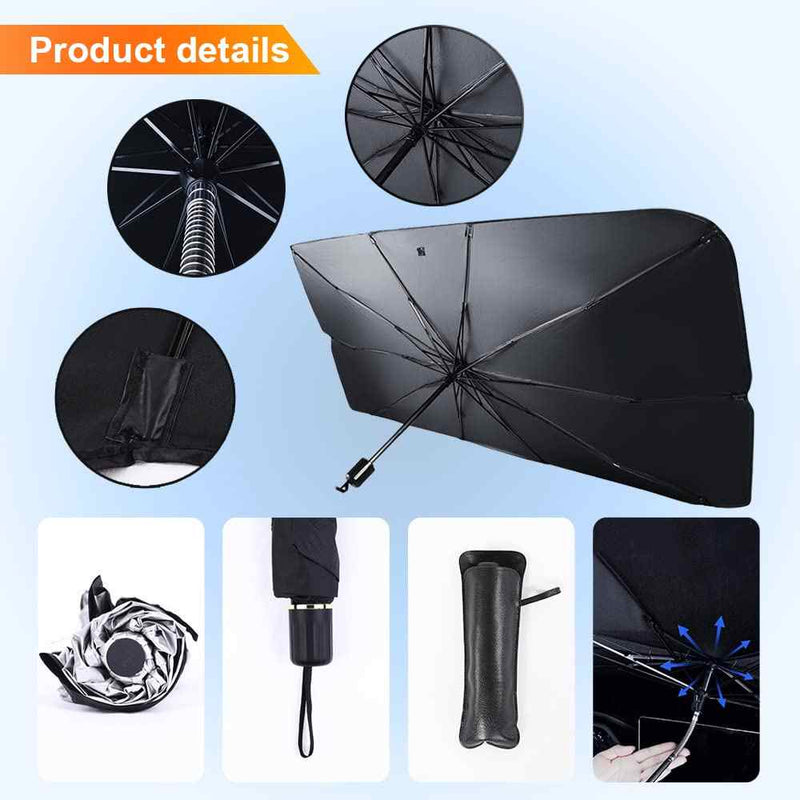 Car Windshield Sun Shade Umbrella, Foldable Car Sunset Umbrella Cover UV Block Car Front Window (Pack of 1)