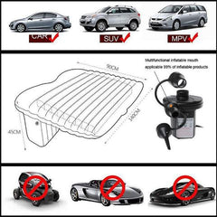 Light Grey Multifunctional Inflatable Car Bed Mattress with Two Air Pillows, Car Air Pump and Repair Kit