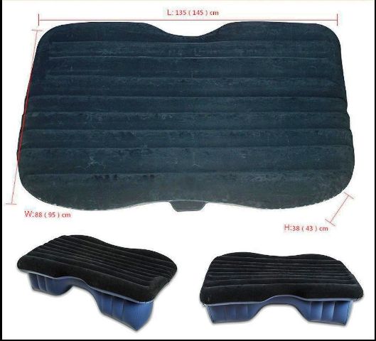 Light Grey Multifunctional Inflatable Car Bed Mattress with Two Air Pillows, Car Air Pump and Repair Kit