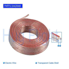 100m 2x0.5mm Loud Speaker Flexible Free OFC Cable Wire Quality HiFi