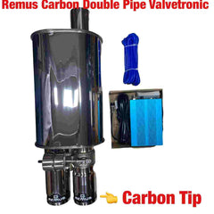 Carbon Double Tip Valvetronic Exhaust Remote With Vacuum Valve For All CAR