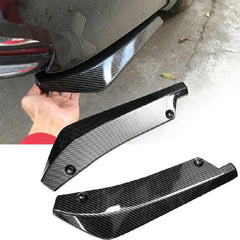 2pcs Universal Car Rear Bumper Lip Diffuser Splitter Canard Protector Carbon Black