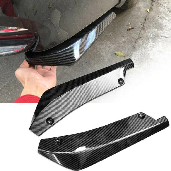2pcs Universal Car Rear Bumper Lip Diffuser Splitter Canard Protector Carbon Black