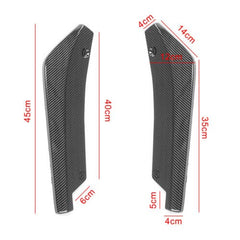 2pcs Universal Car Rear Bumper Lip Diffuser Splitter Canard Protector Carbon Black