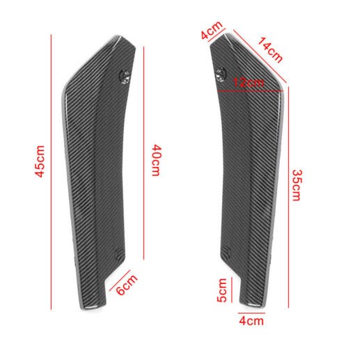 2pcs Universal Car Rear Bumper Lip Diffuser Splitter Canard Protector Carbon Black