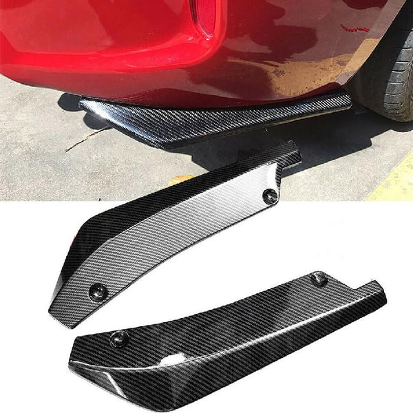 2pcs Universal Car Rear Bumper Lip Diffuser Splitter Canard Protector Carbon Black