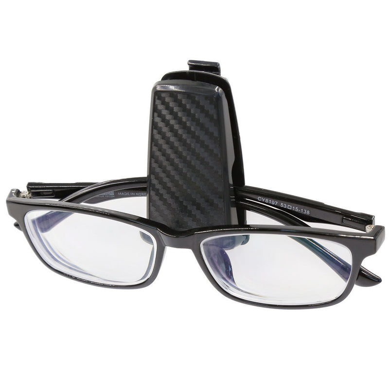 Car Black Carbon Fiber Plastic Eyeglasses Sunglasses Clip Car Glasses Holder