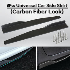 2pcs Universal Carbon Big Black Car Side Skirt Rocker Splitters Winglet Wings Canard Diffuser