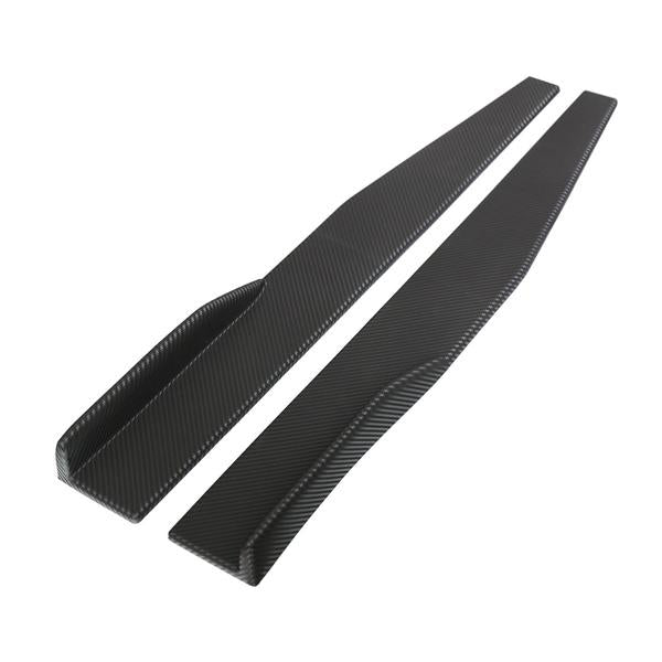 2pcs Universal Carbon Big Black Car Side Skirt Rocker Splitters Winglet Wings Canard Diffuser