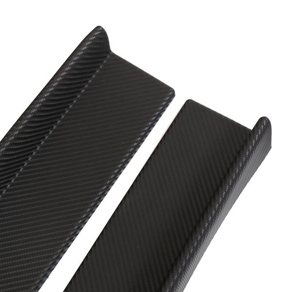 2pcs Universal Carbon Big Black Car Side Skirt Rocker Splitters Winglet Wings Canard Diffuser