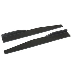 2pcs Universal Carbon Big Black Car Side Skirt Rocker Splitters Winglet Wings Canard Diffuser