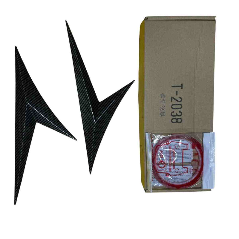 2pcs ABS Carbon Black Car Air Flow Intake Vent Cover Hood Bonnet Scoop