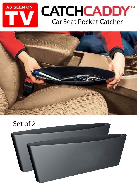 2pcs Catch Caddy Car Seat Catcher Car Organizer Black Color