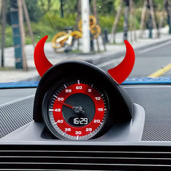 Car Red Devil Horns Decal, 2pcs Cute Car Horns Decoration Anti Collision 3D Console Self-Adhesive Stickers Car Interior Accessories