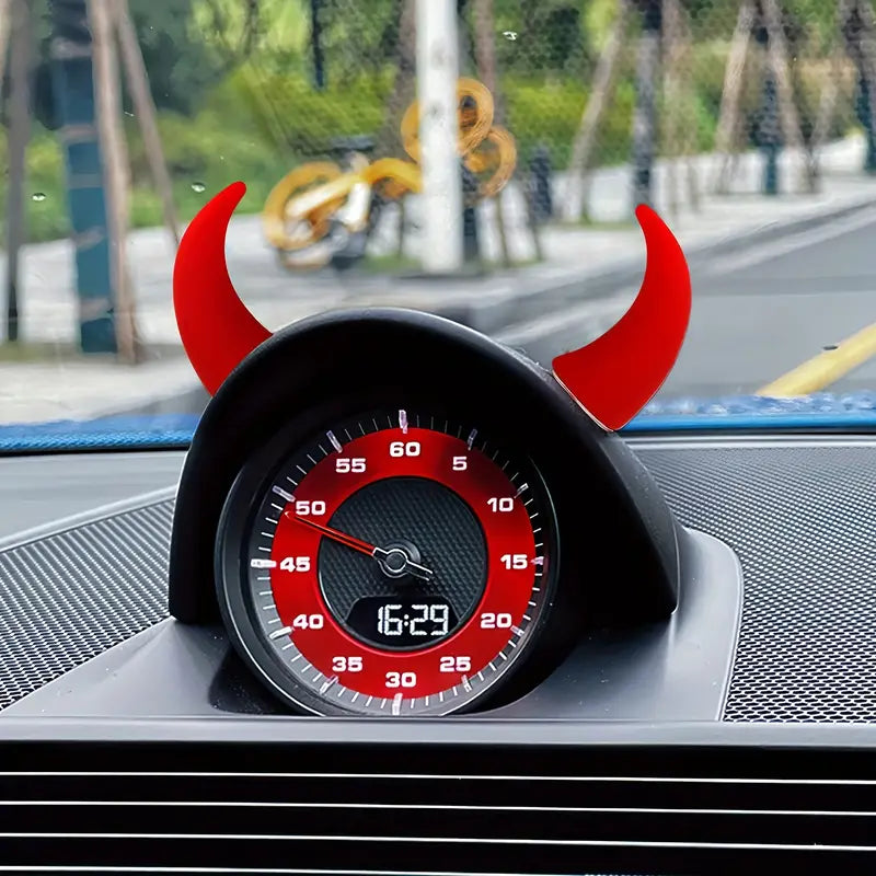 Car Red Devil Horns Decal, 2pcs Cute Car Horns Decoration Anti Collision 3D Console Self-Adhesive Stickers Car Interior Accessories