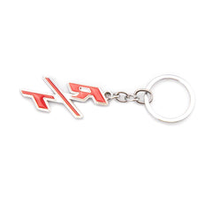 Chrome Red R/T 3D Logo Emblem Metal Keychain For Bikes And Cars