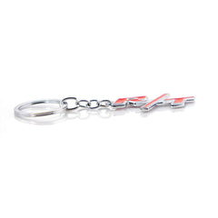 Chrome Red R/T 3D Logo Emblem Metal Keychain For Bikes And Cars