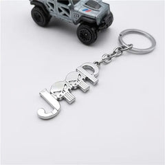 Chrome Silver JEEP 3D Logo Emblem Metal Keychain For Bikes And Cars