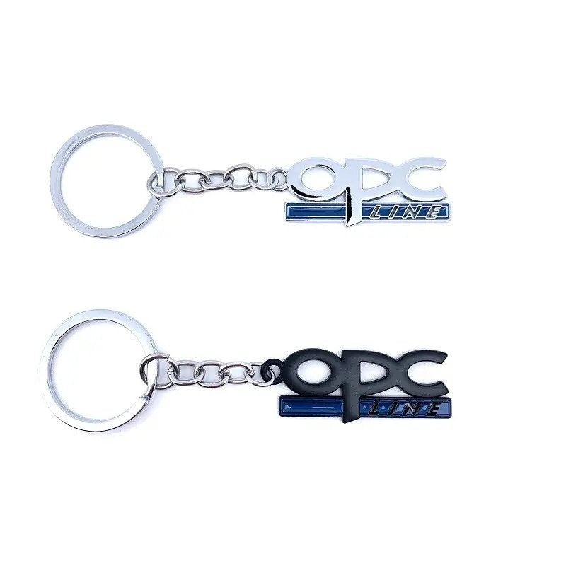 Chrome Silver OPC 3D Logo Emblem Metal Keychain For Bikes And Cars