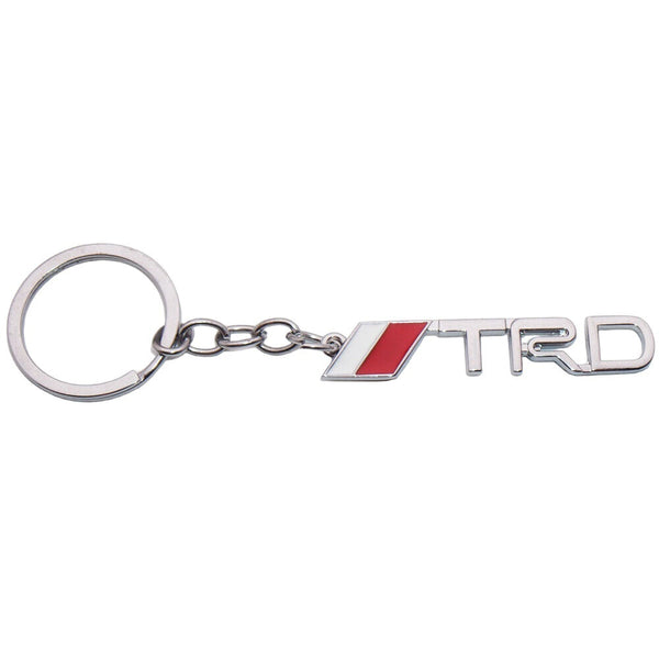 Chrome Silver TRD 3D Logo Emblem Metal Keychain For Bikes And Cars