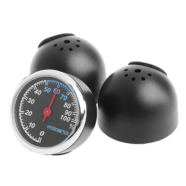 3Pcs Car 4cm Quartz Time Clock, Temperature Thermometer, Hygrometer Moisture Meter
