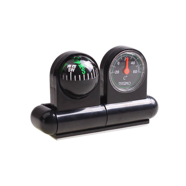 Car Adjustable Dashboard Compass Temperature Gauge with Adhesive Tape