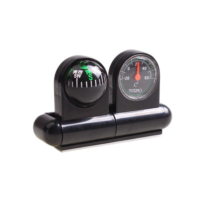 Car Adjustable Dashboard Compass Temperature Gauge with Adhesive Tape