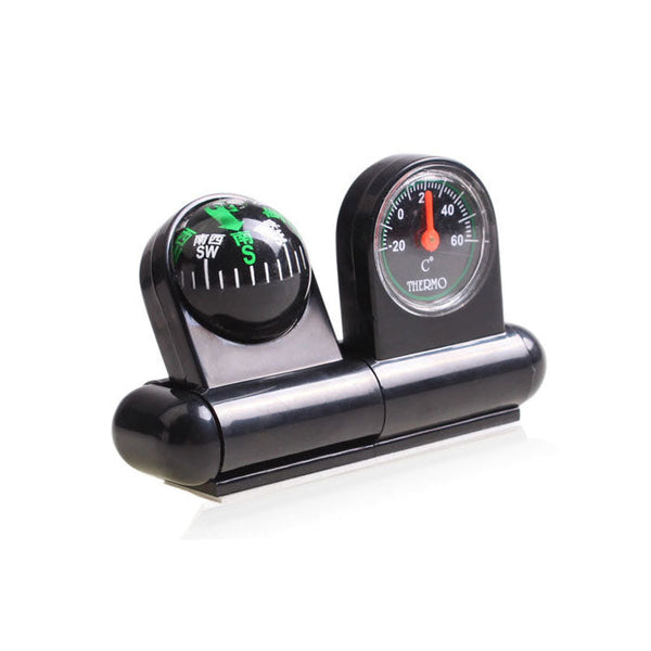 Car Adjustable Dashboard Compass Temperature Gauge with Adhesive Tape