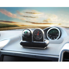 Car Adjustable Dashboard Compass Temperature Gauge with Adhesive Tape