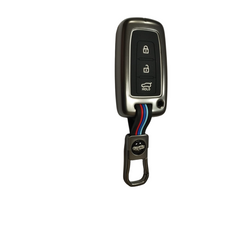Hyundai key cover & alloy keychain for i20, Verna, Elantra old 3 button smart key
