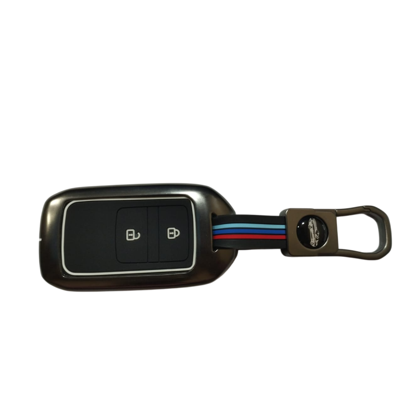 Car 2 Button Metal Key Cover For Honda Elevate