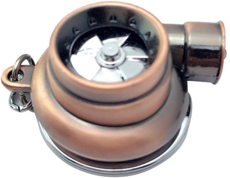 Mini LED Turbo Turbocharger Keychain Spinning Turbine Key Chain Ring Pendant Whistle Sound Keyfob Keyring Car Interior Accessory