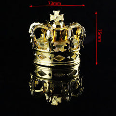 Auto Car Dashboard Air Freshener Perfume Diffuser Gold Crown Glass
