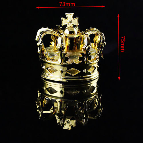 Auto Car Dashboard Air Freshener Perfume Diffuser Gold Crown Glass