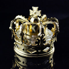 Auto Car Dashboard Air Freshener Perfume Diffuser Gold Crown Glass