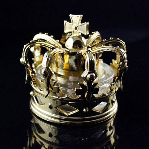 Auto Car Dashboard Air Freshener Perfume Diffuser Gold Crown Glass