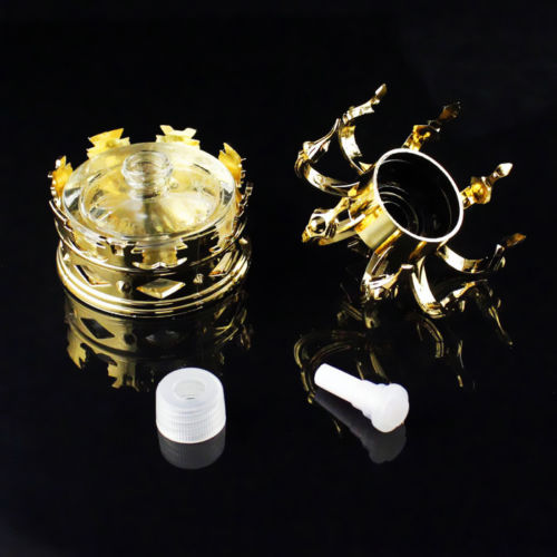 Auto Car Dashboard Air Freshener Perfume Diffuser Gold Crown Glass