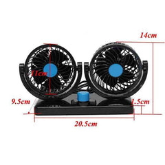 12V Fan Cooling Air Fan Powerful Dashboard Electric Car Multicolour Fan Low Noise 360 Degree Rotatable with 2 Speed Adjustable for Car