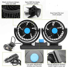 12V Fan Cooling Air Fan Powerful Dashboard Electric Car Multicolour Fan Low Noise 360 Degree Rotatable with 2 Speed Adjustable for Car